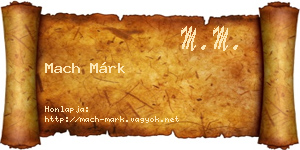 Mach Márk névjegykártya